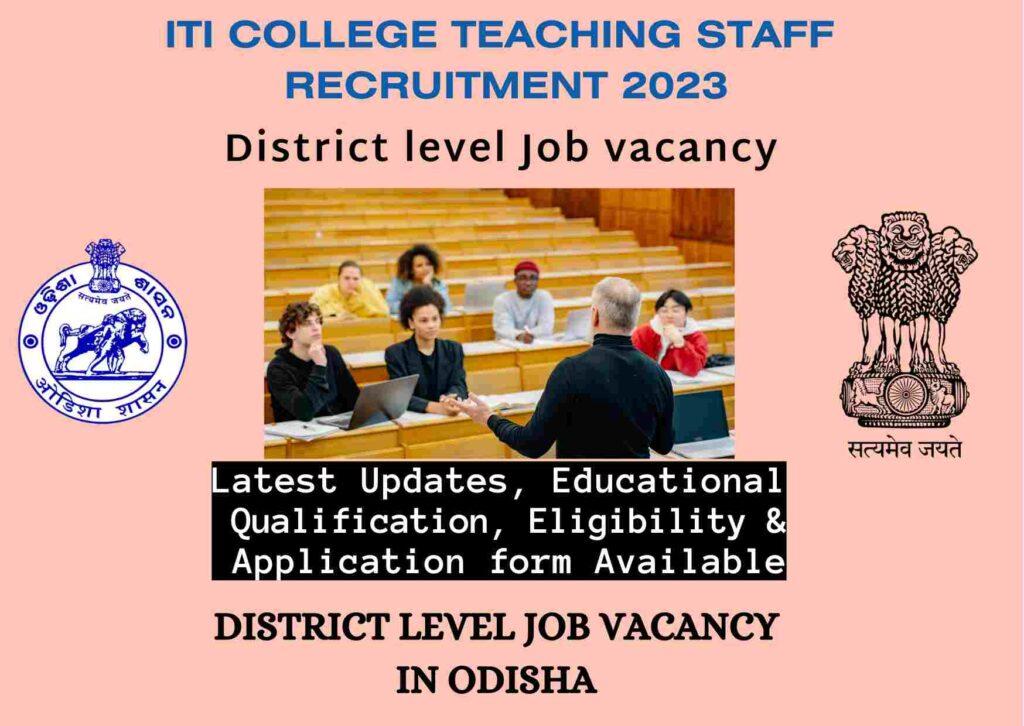 ITI Job vacancy in Odisha 2023